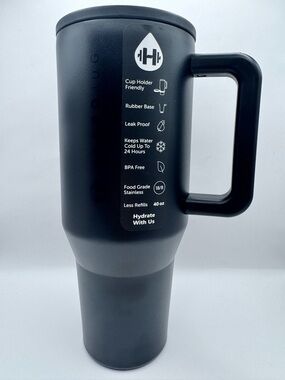 Hydrojug 40 oz Traveler Tumbler - Black - New